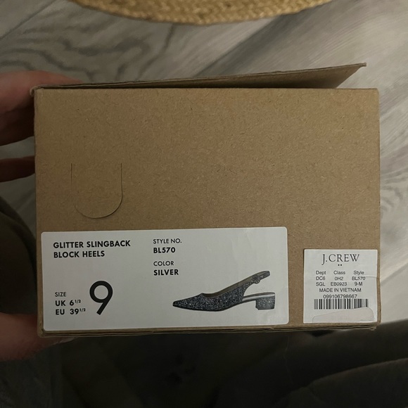 J. Crew Glitter Slingback Block Heel - Picture 4 of 4
